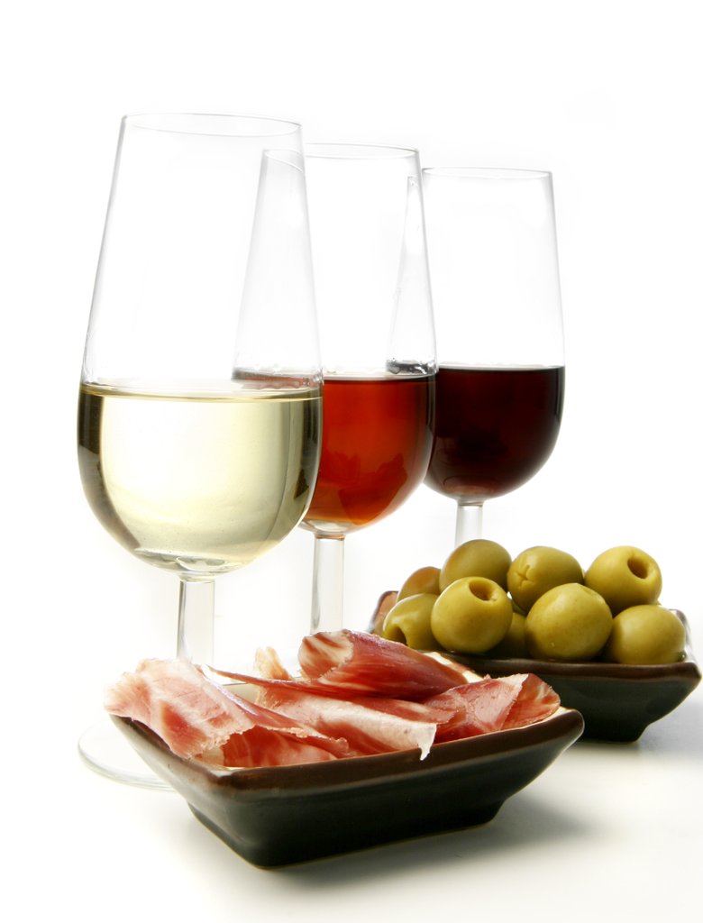 葡萄酒和tapas餐前小吃
