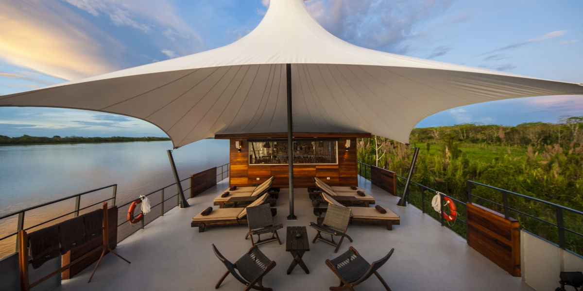 Peru - River Cruises - Aria Amazon Outdoor Lounge
