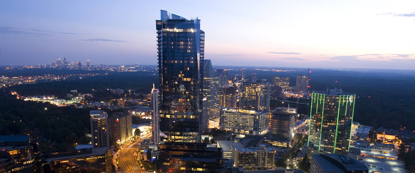 Panorama of Buckhead Atlanta Skyline