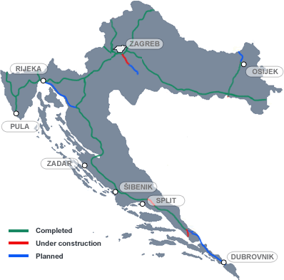 萨格勒布公路线路图