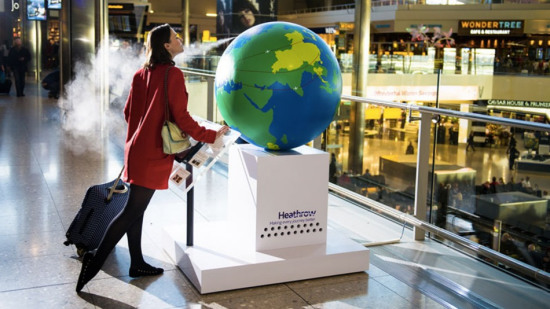 英国机场推出“气味地球仪” 装满全球国家气味