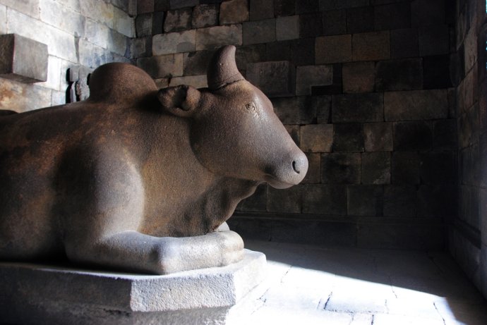 印尼普兰巴南神庙里的神牛雕像