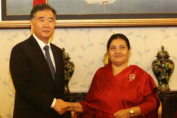 President and Prime Minister of Nepal Meet with Wang Yang