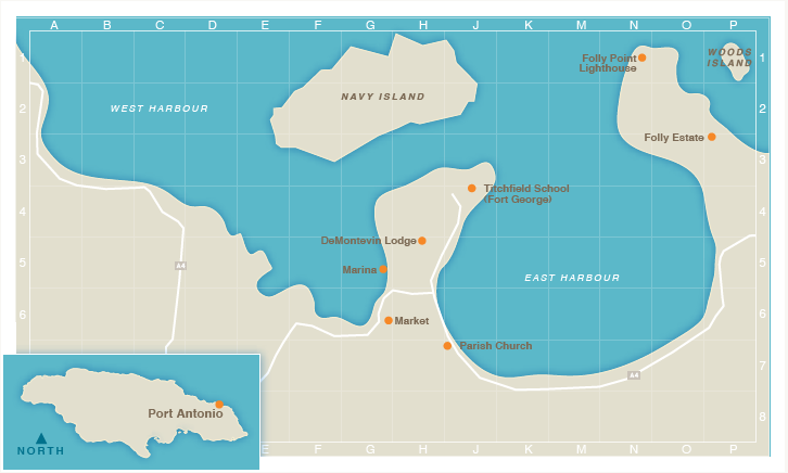 牙买加安东尼奥港地图