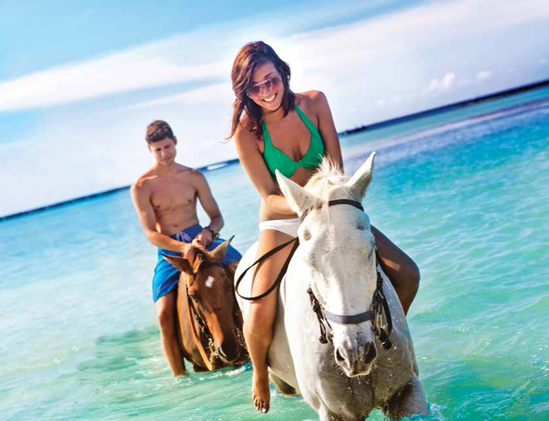 牙买加骑马与游泳