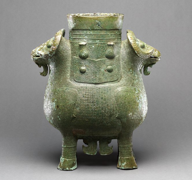 大英博物馆中国商朝青铜双羊尊