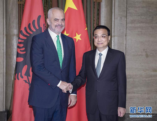 Li Keqiang Meets with Albania Prime Minister Edi Rama