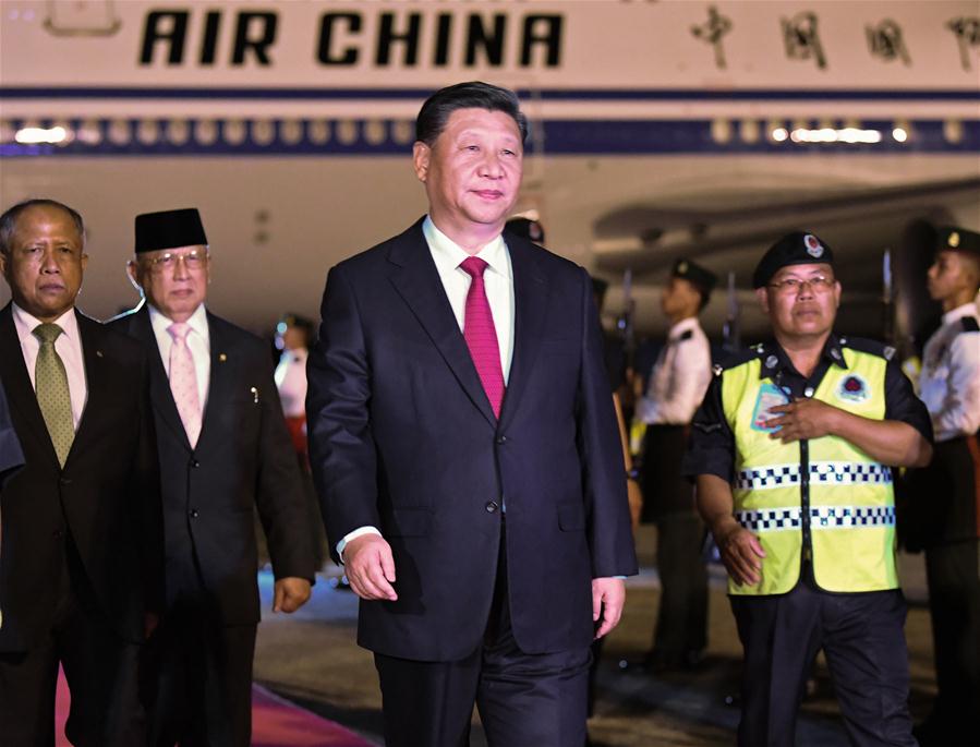 Chinese President Xi arrives in Brunei for state visit