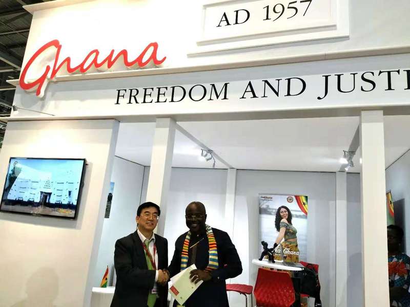 Dr. Wu took an interview with Chief Executive Officer of the Ghana Tourism Authority, Mr. Akwasi Agyeman.