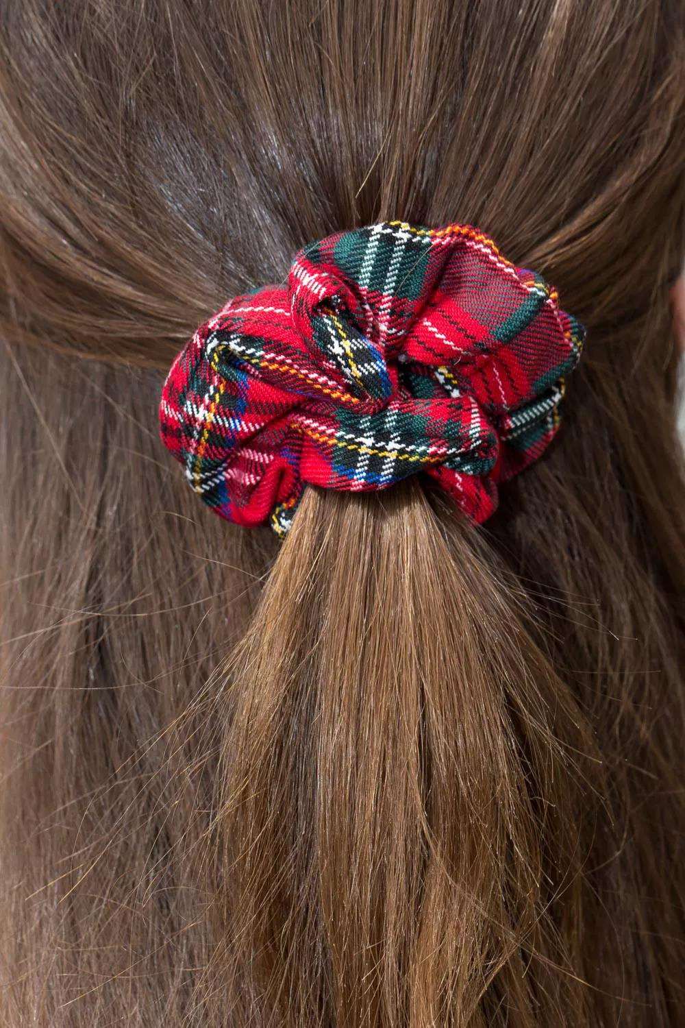 Red And Green Plaid Scrunchie
