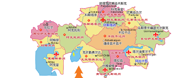 哈萨克斯坦地图